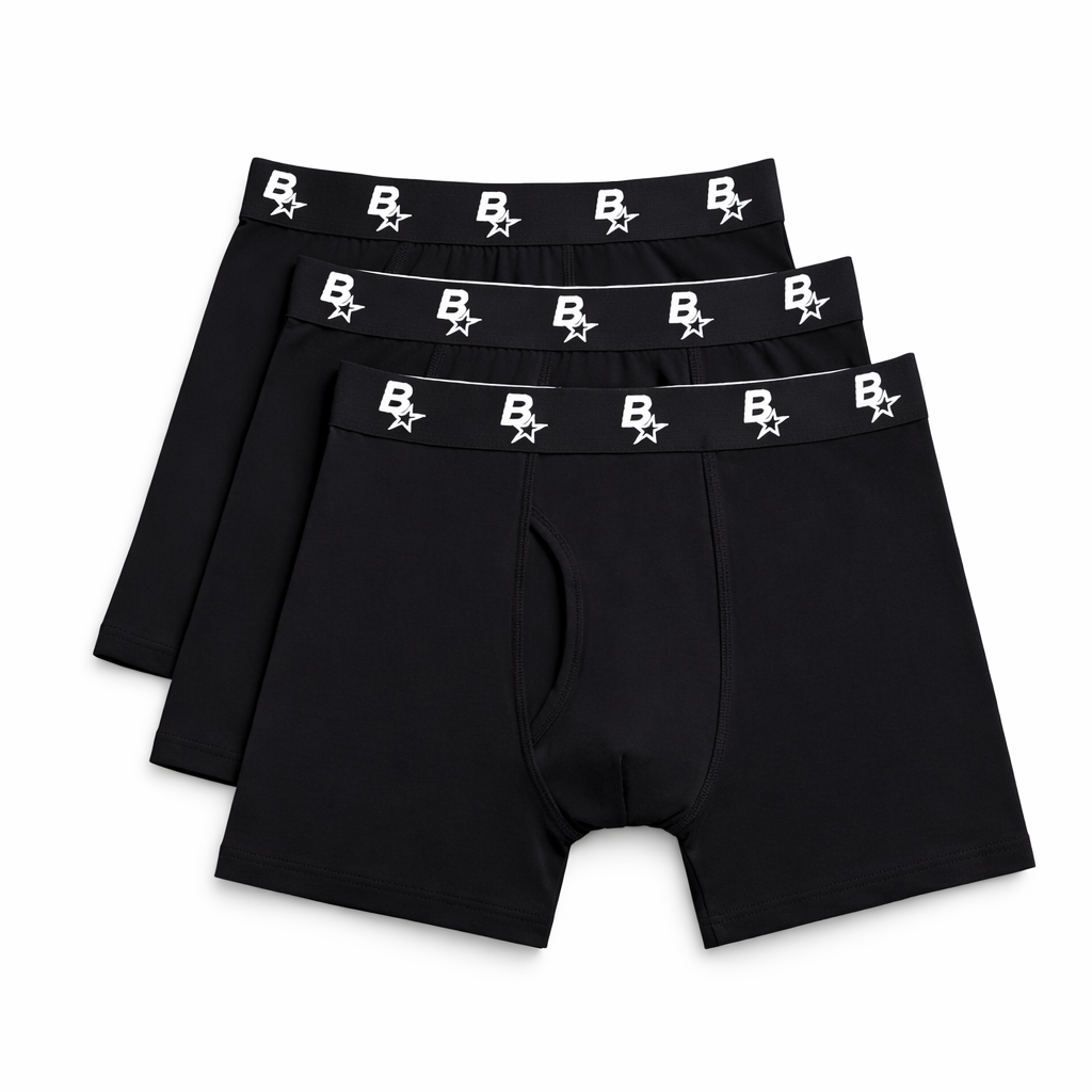 B* BOXERS (3 PACK) - BLACK
