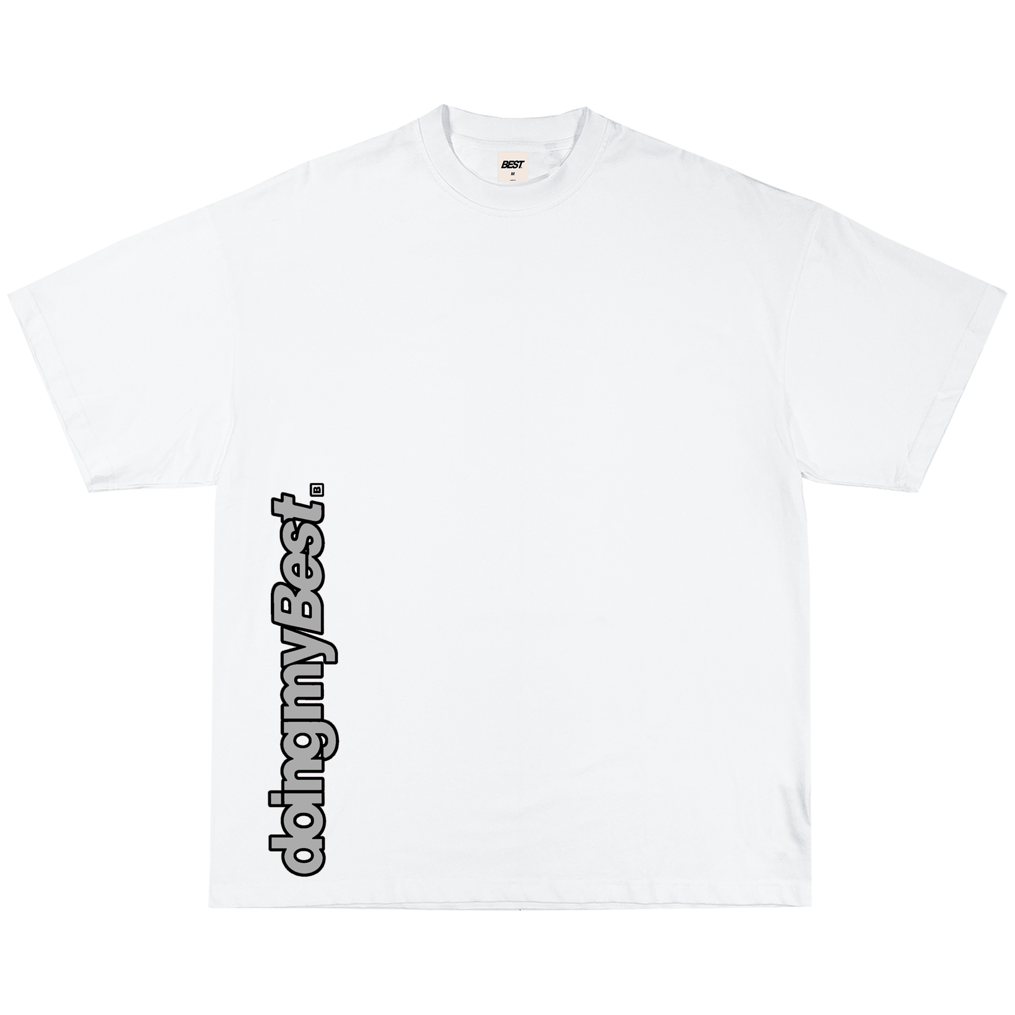 DOING MY BEST TEE GREY - WHITE