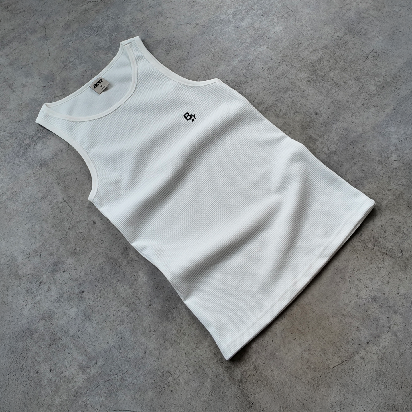 *NEW* B* WAFFLE VEST - WHITE