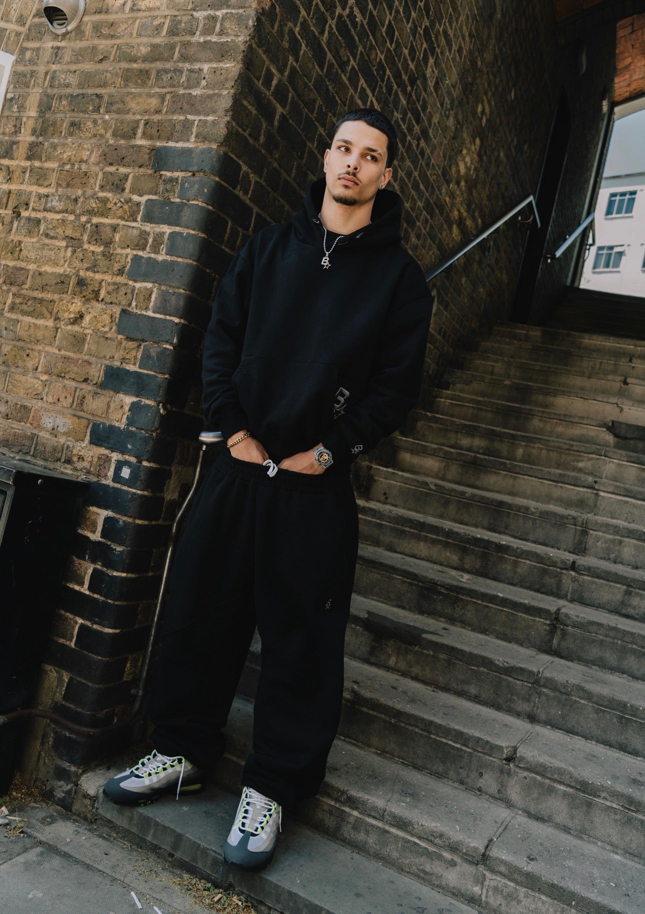 3D B* CUFFED SWEATPANTS - SHADOW
