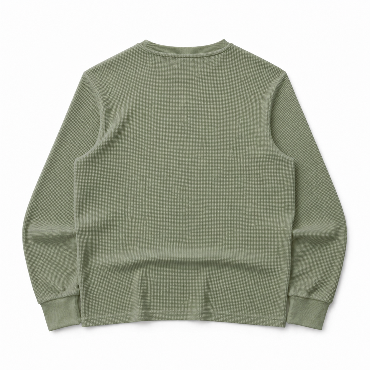 B* LONGSLEEVE WAFFLE TEE - MATCHA GREEN