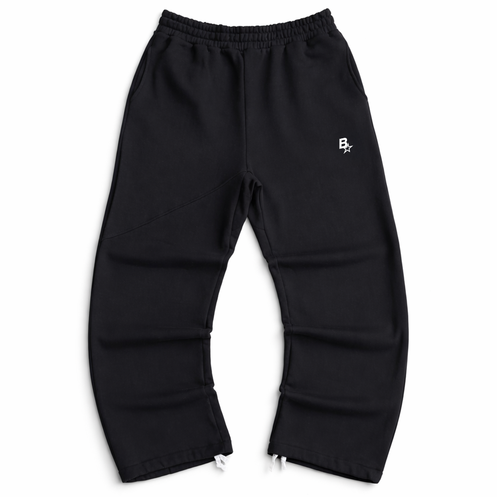 3D B* STRAIGHT LEG SWEATPANTS - BLACK