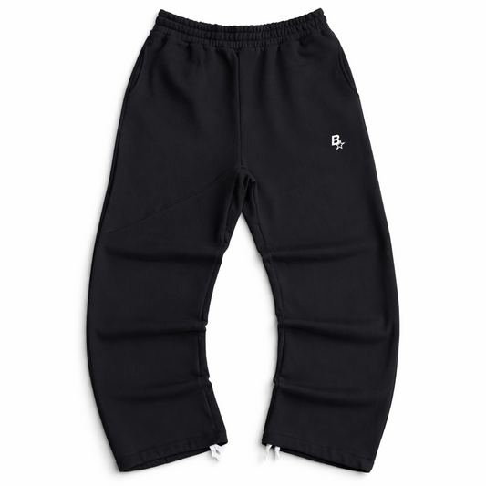 3D B* STRAIGHT LEG SWEATPANTS - BLACK