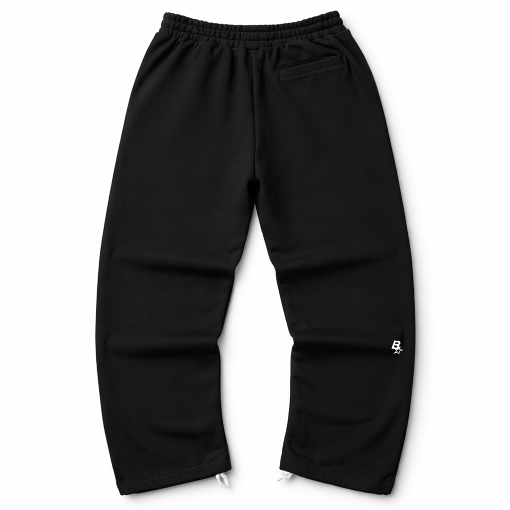 3D B* STRAIGHT LEG SWEATPANTS - BLACK
