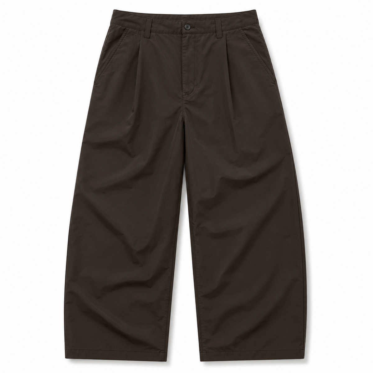 BEST PLEATED TRACK PANTS - BROWN