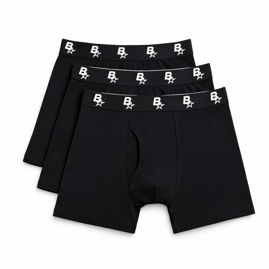 B* BOXERS (3 PACK) - BLACK