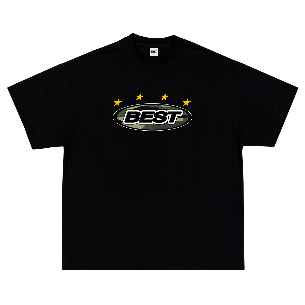 CAMO OVAL TEE - BLACK