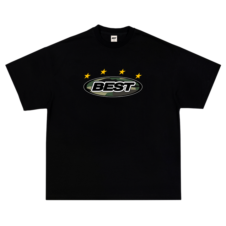 CAMO OVAL TEE - BLACK