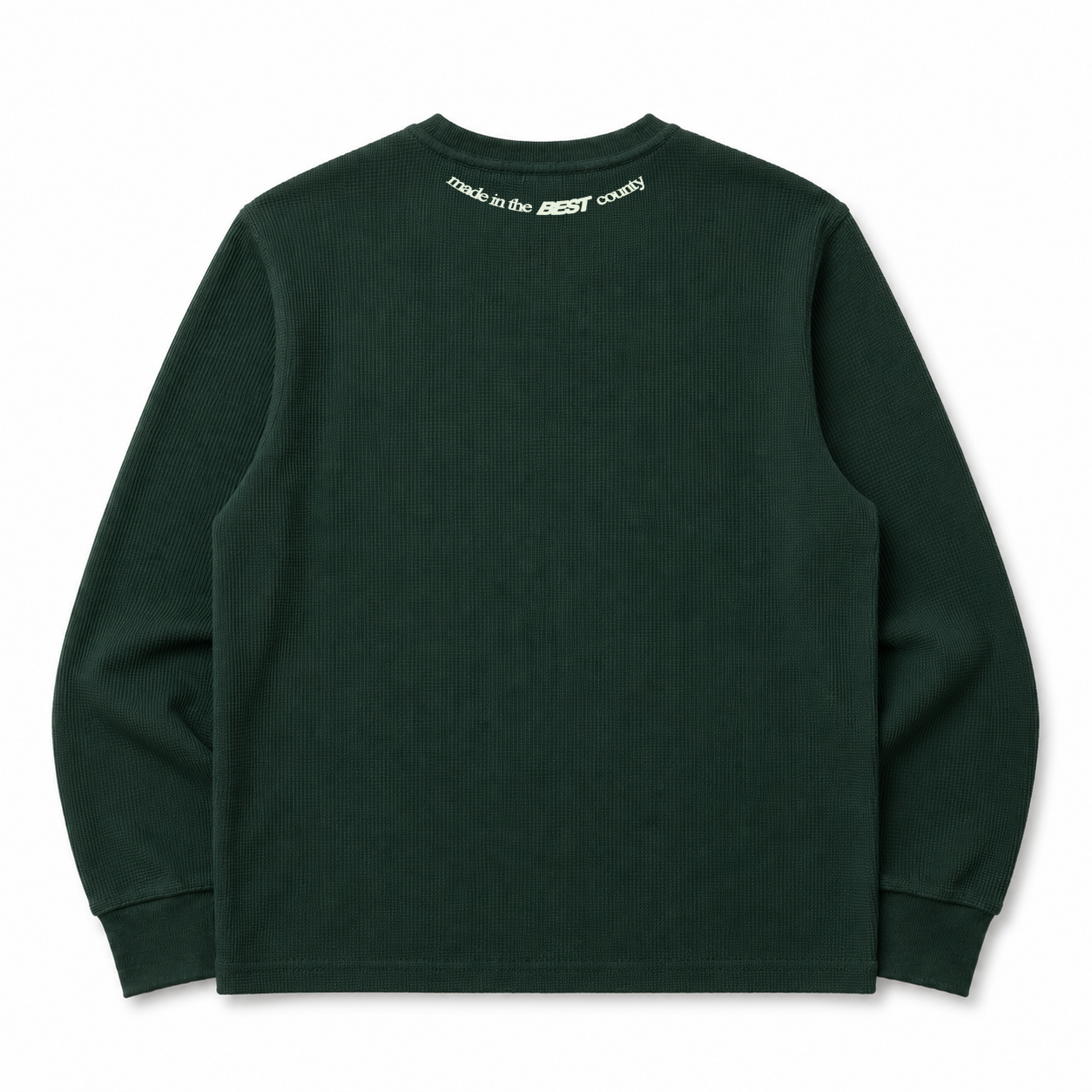 *NEW* WY LONGSLEEVE WAFFLE TEE - FOREST GREEN