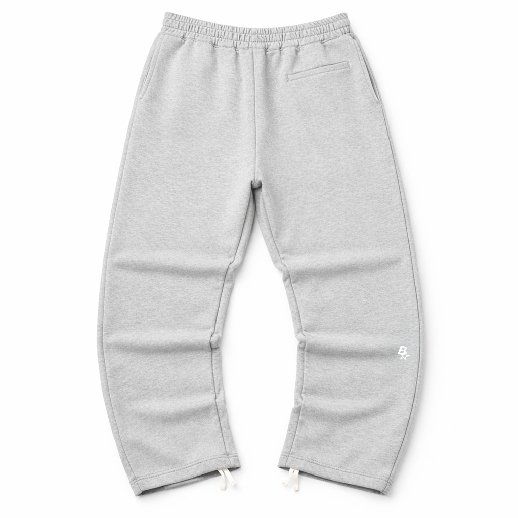 3D B* STRAIGHT LEG SWEATPANTS - GREY