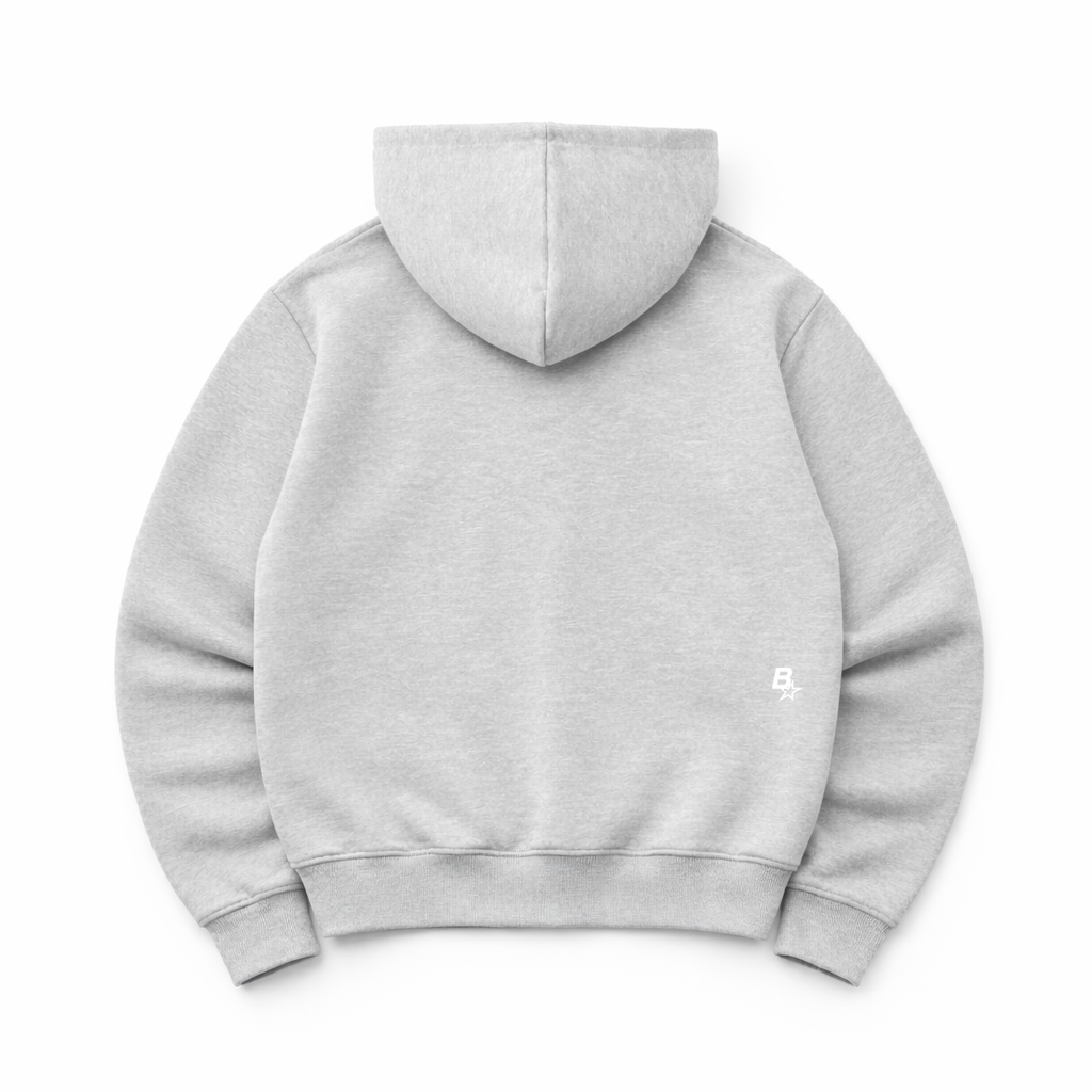 3D B* DOUBLE-ZIP HOOD - GREY
