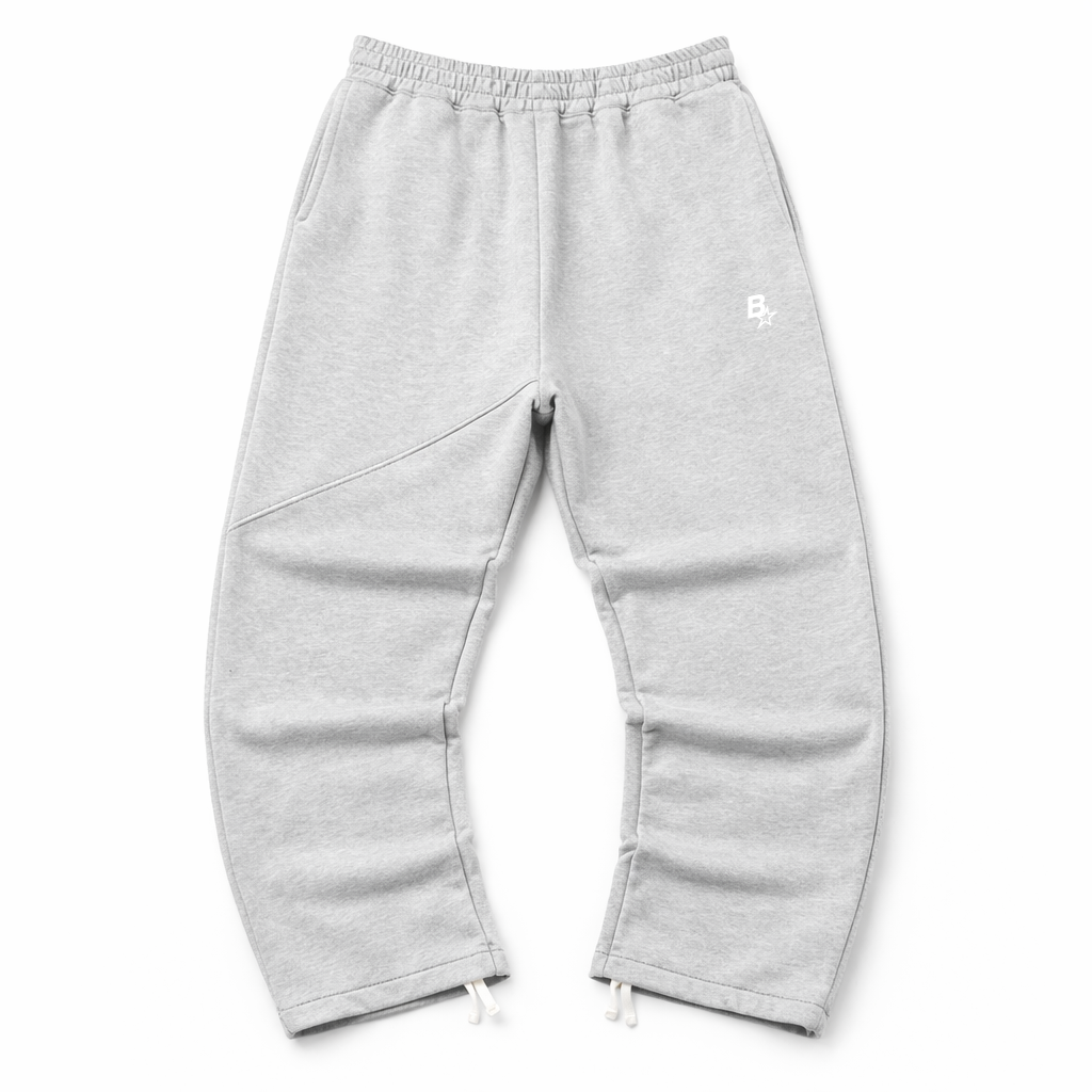 3D B* STRAIGHT LEG SWEATPANTS - GREY
