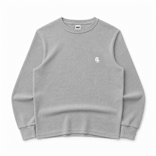 *NEW* B* LONGSLEEVE WAFFLE TEE - GREY
