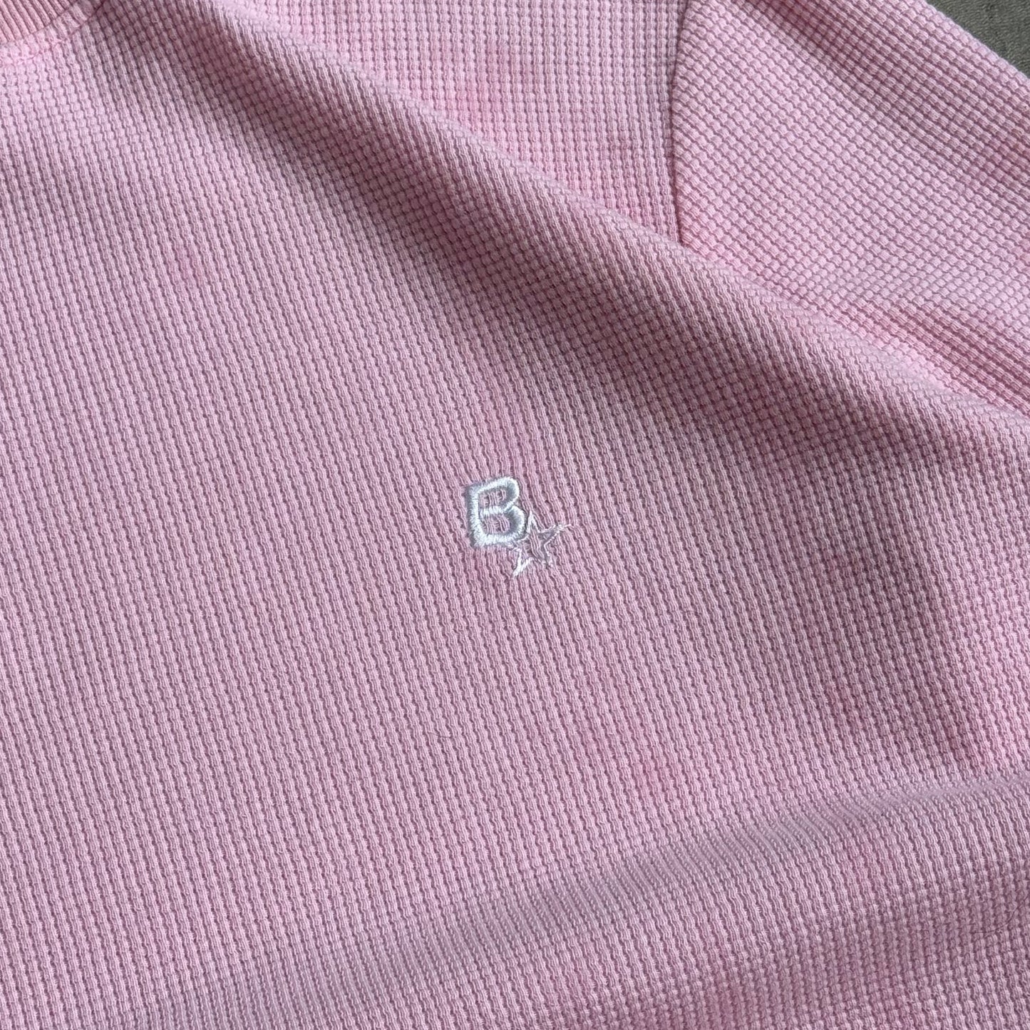 B* LONGSLEEVE WAFFLE TEE - PINK