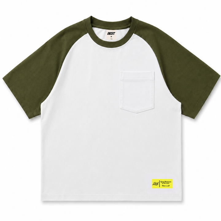 BEST POCKET RAGLAN TEE - KHAKI