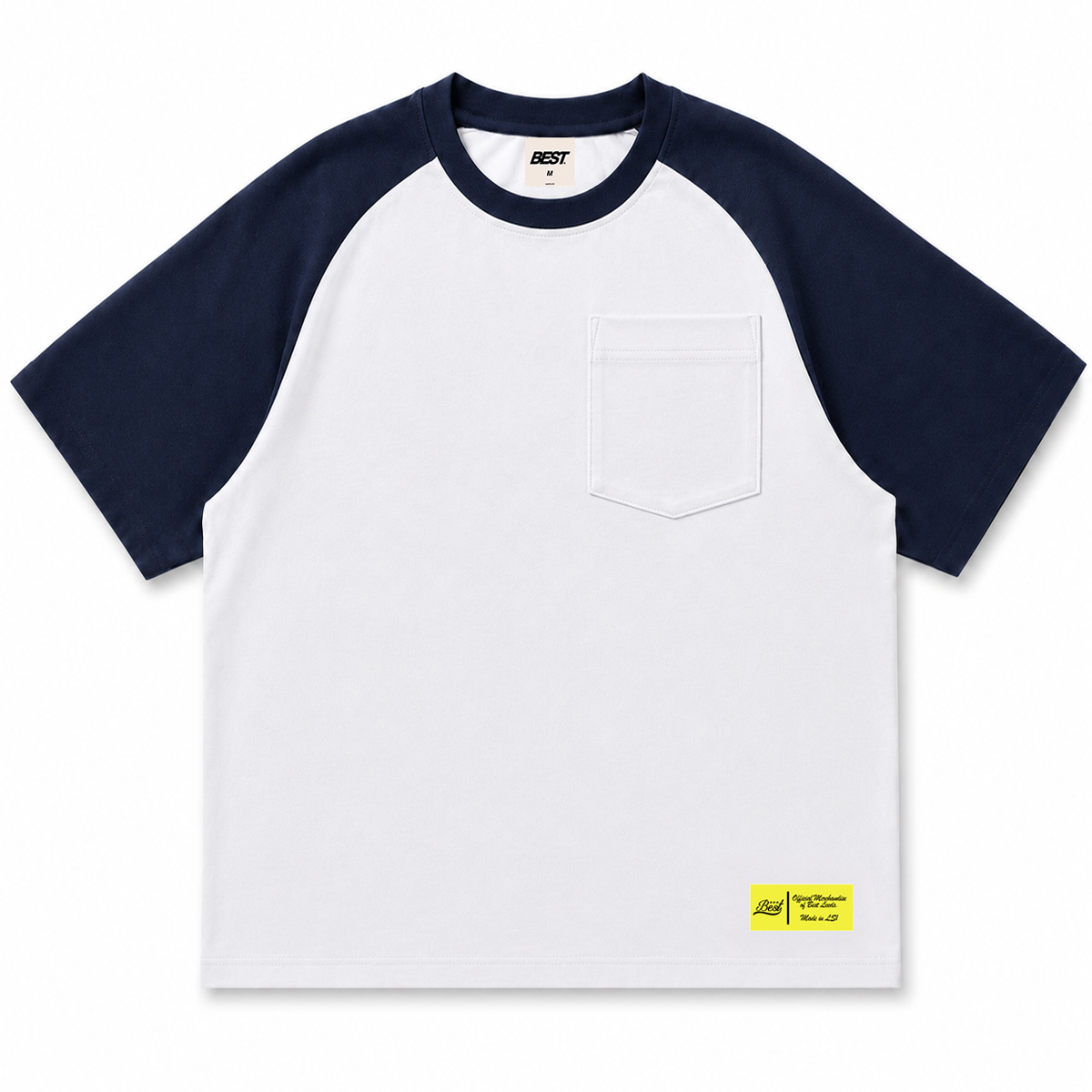 BEST POCKET RAGLAN TEE - NAVY