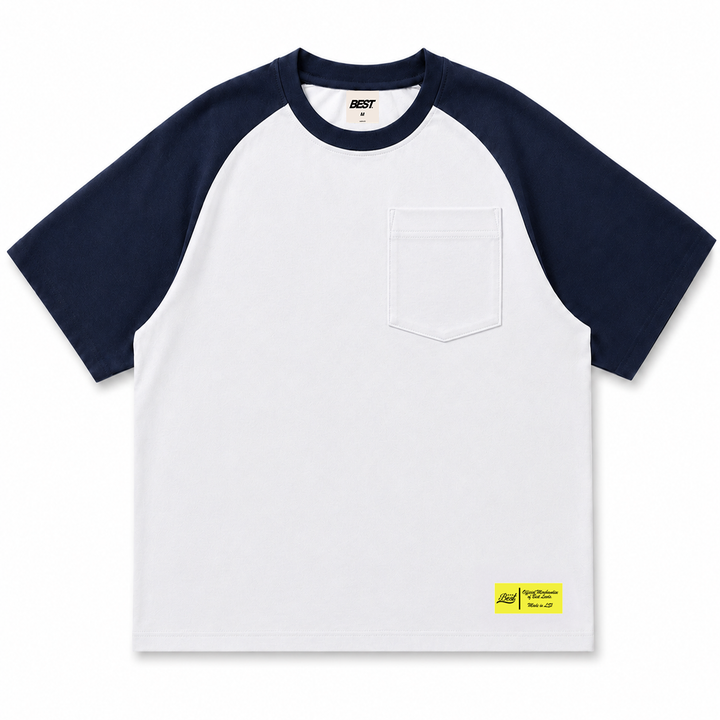 BEST POCKET RAGLAN TEE - NAVY