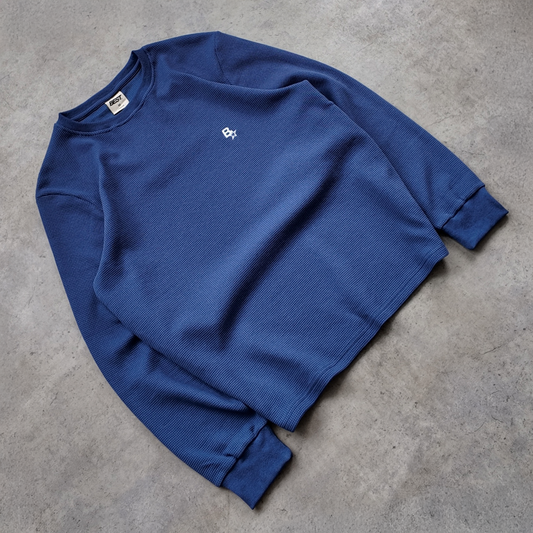 *NEW* B* LONGSLEEVE WAFFLE TEE - NAVY
