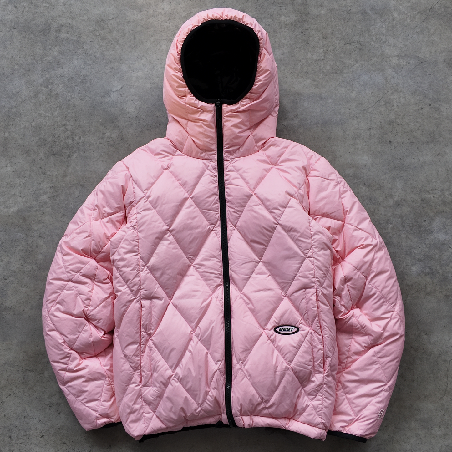 *NEW* REVERSO PUFFER JACKET - BLACK AND PINK