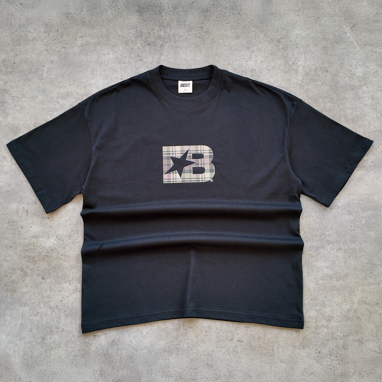 B* PLAID CHECK TEE - BROWN