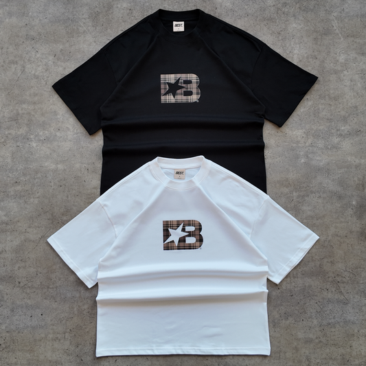 B* PLAID CHECK TEE - BROWN