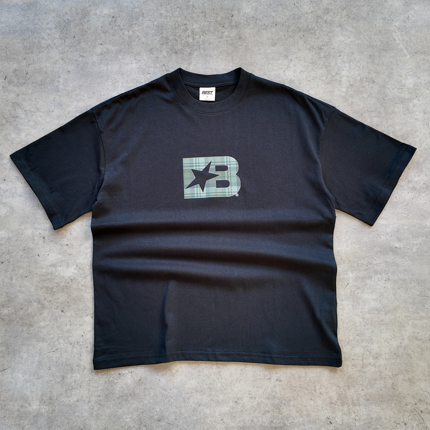 B* PLAID CHECK TEE - KHAKI