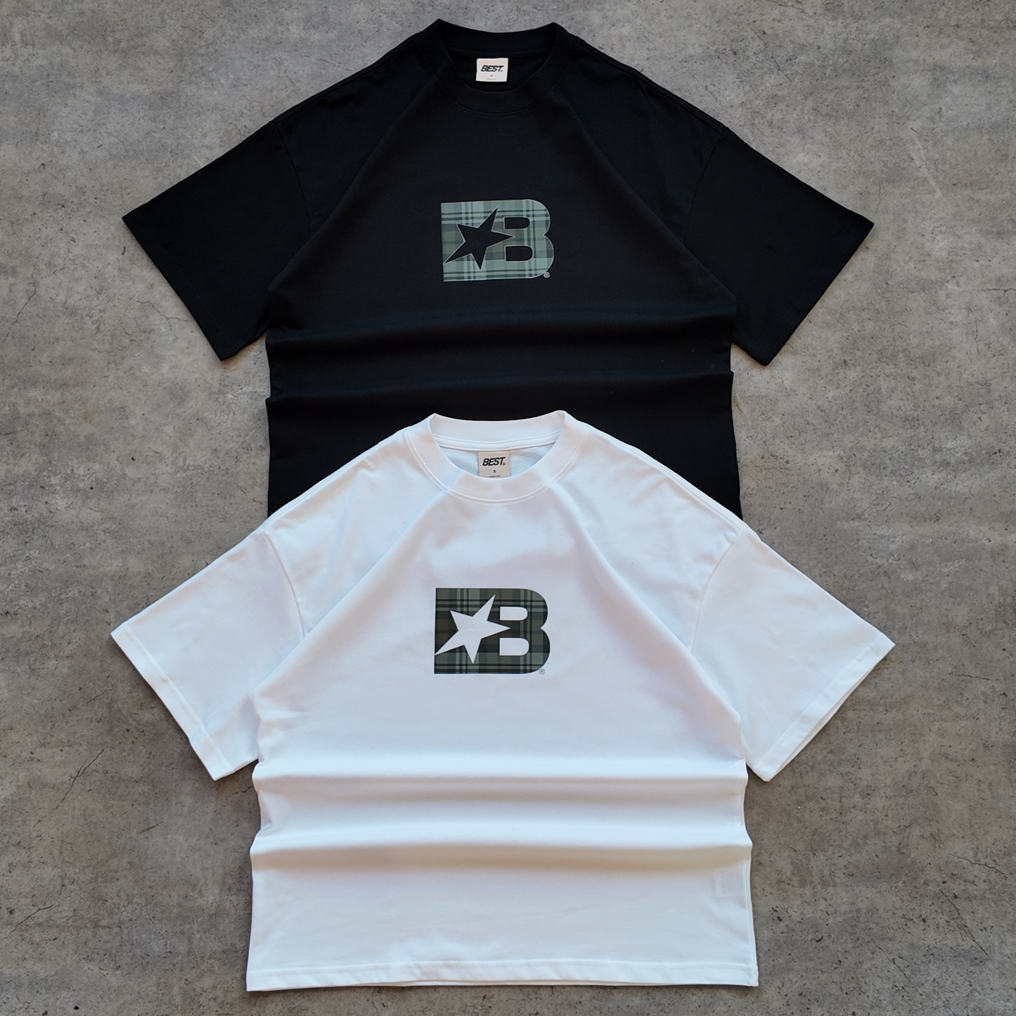 B* PLAID CHECK TEE - KHAKI