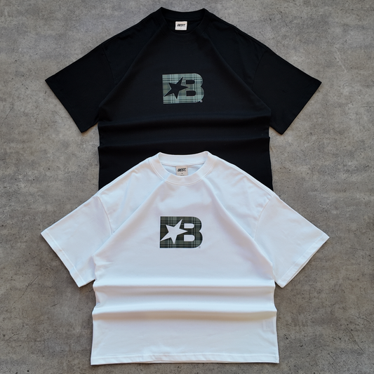 B* PLAID CHECK TEE - KHAKI