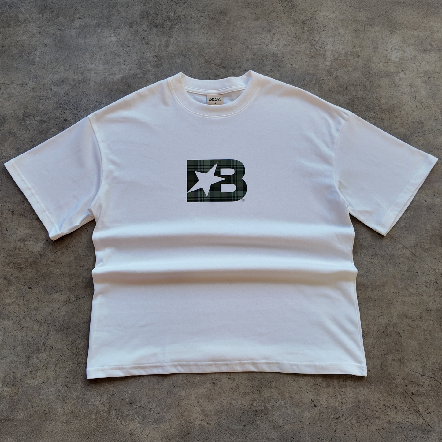 B* PLAID CHECK TEE - KHAKI