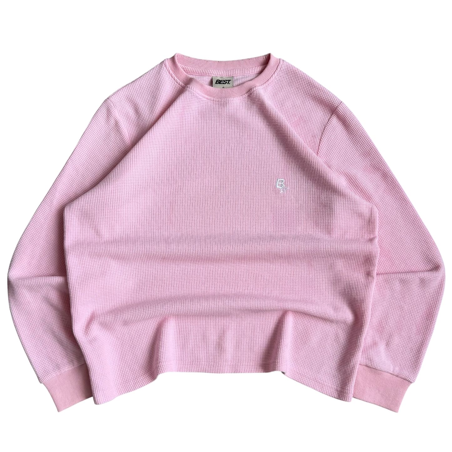 B* LONGSLEEVE WAFFLE TEE - PINK