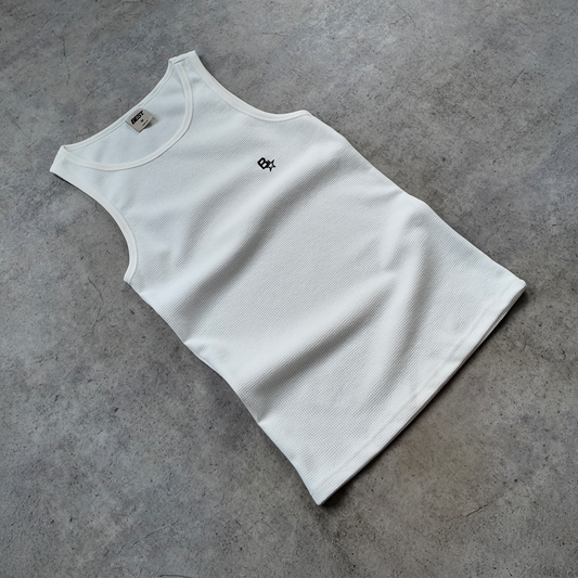 *NEW* B* WAFFLE VEST - WHITE