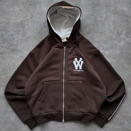 *NEW* WY DOUBLE ZIP HOOD - BROWN
