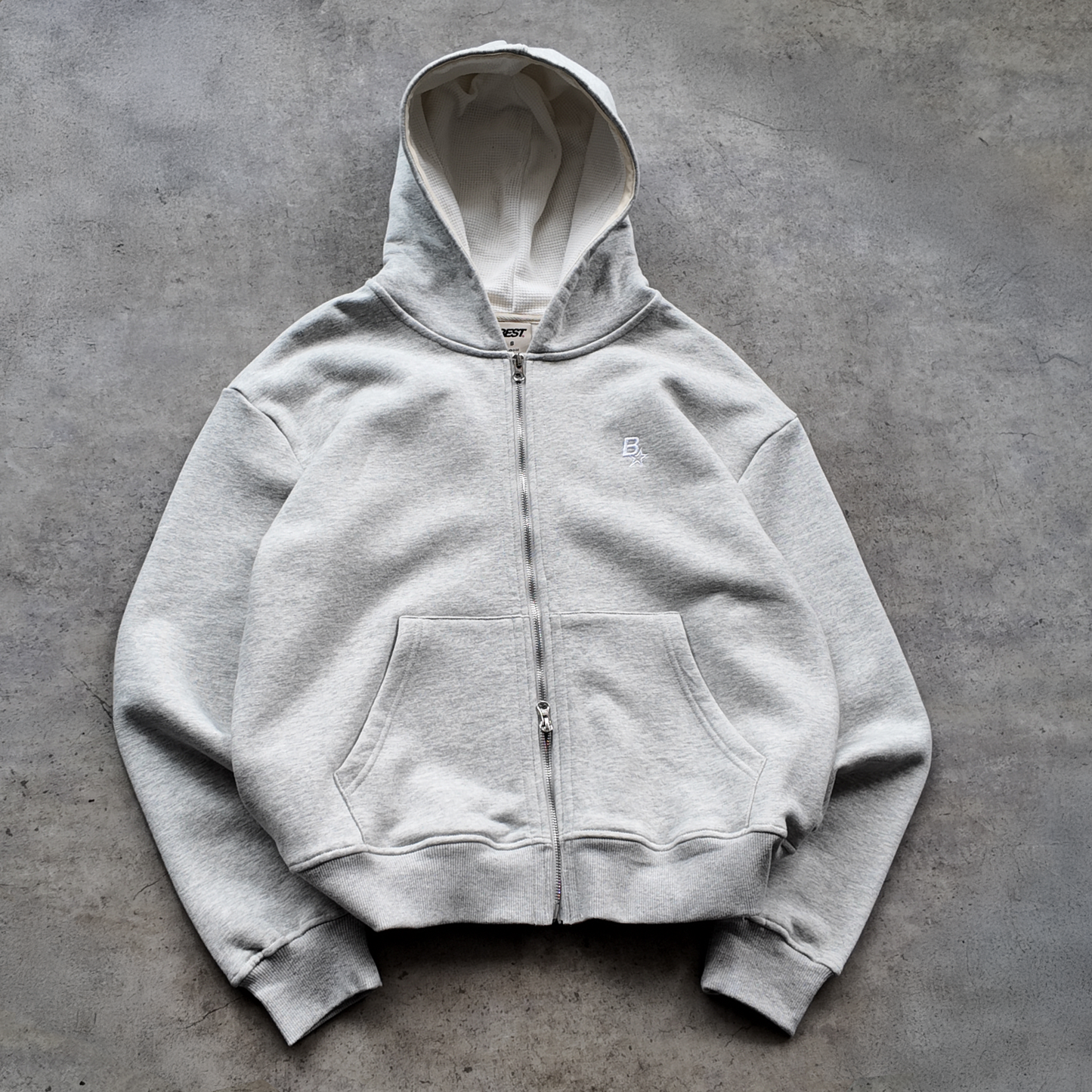 B* DOUBLE-ZIP HOOD - GREY