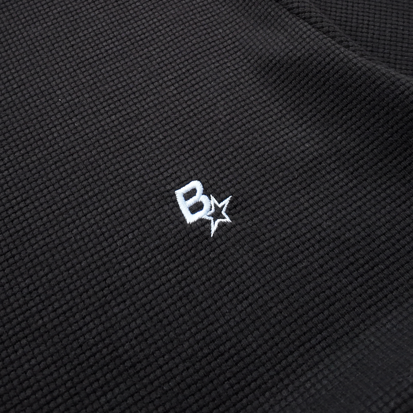 B* LONGSLEEVE WAFFLE TEE - BLACK