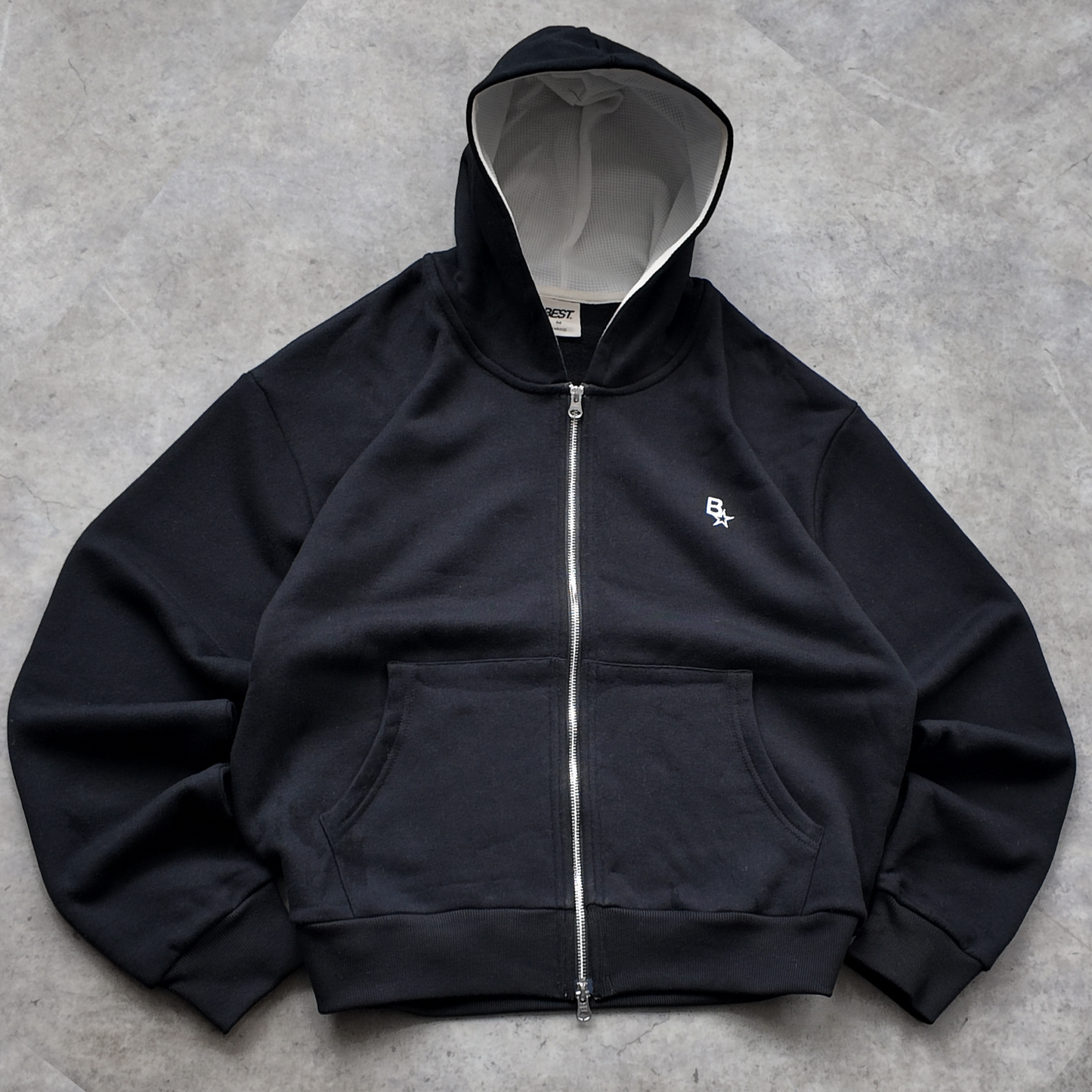 B* DOUBLE-ZIP HOOD - BLACK