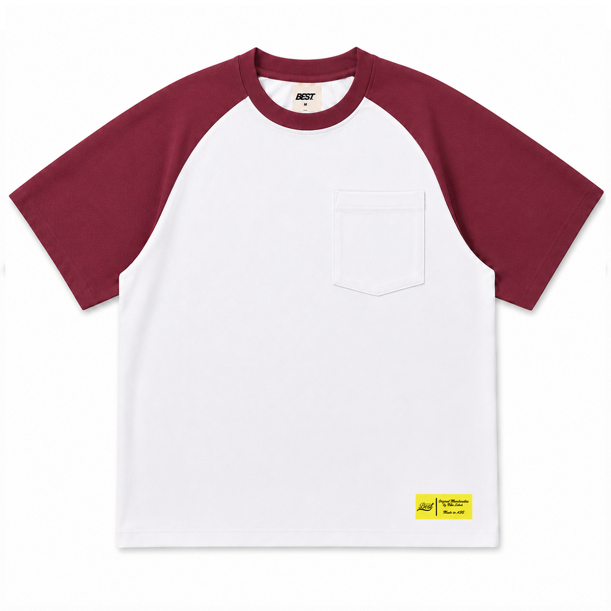 BEST POCKET RAGLAN TEE - BURGUNDY