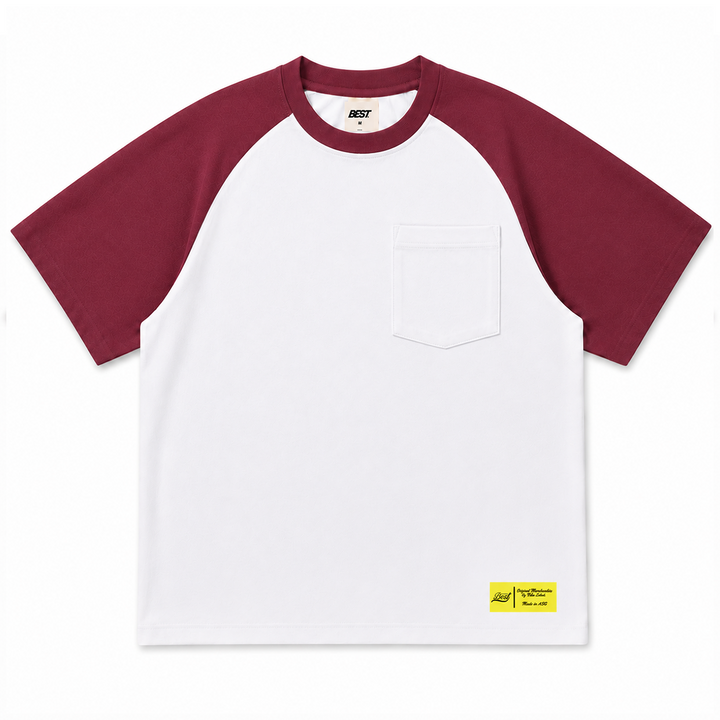 BEST POCKET RAGLAN TEE - BURGUNDY