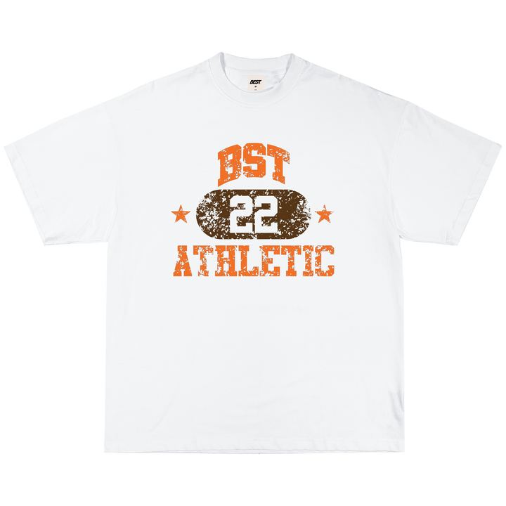 BST ATHLETIC BROWNS TEE - WHITE