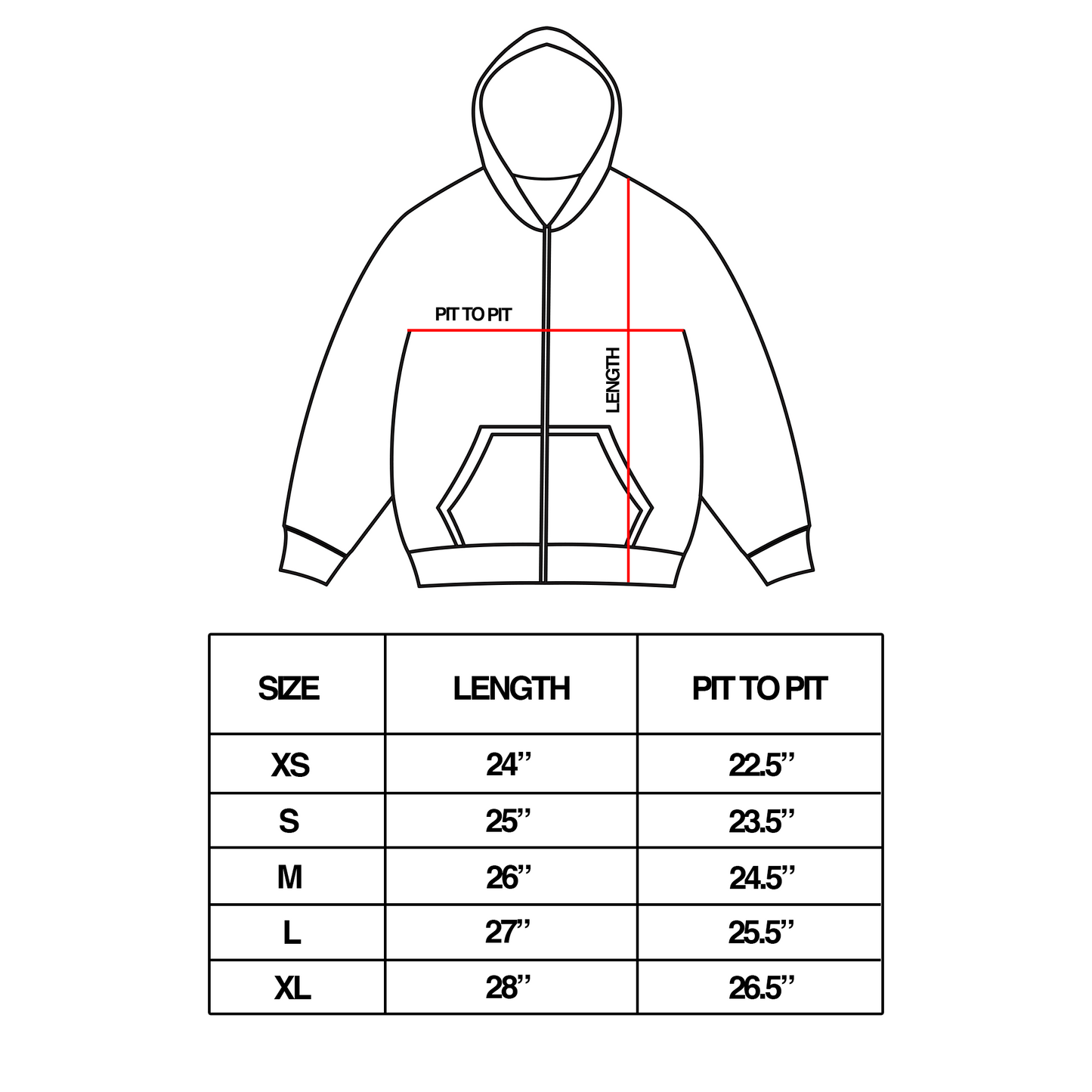 B* DOUBLE-ZIP HOOD - BLACK