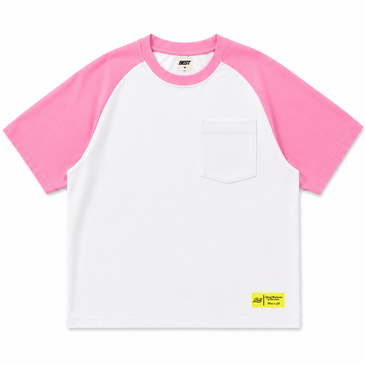 BEST POCKET RAGLAN TEE - PINK