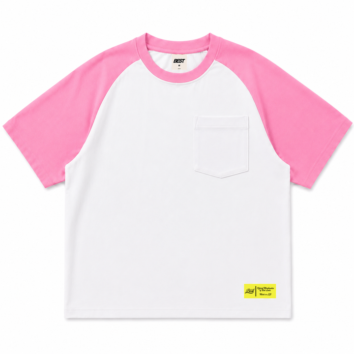 BEST POCKET RAGLAN TEE - PINK