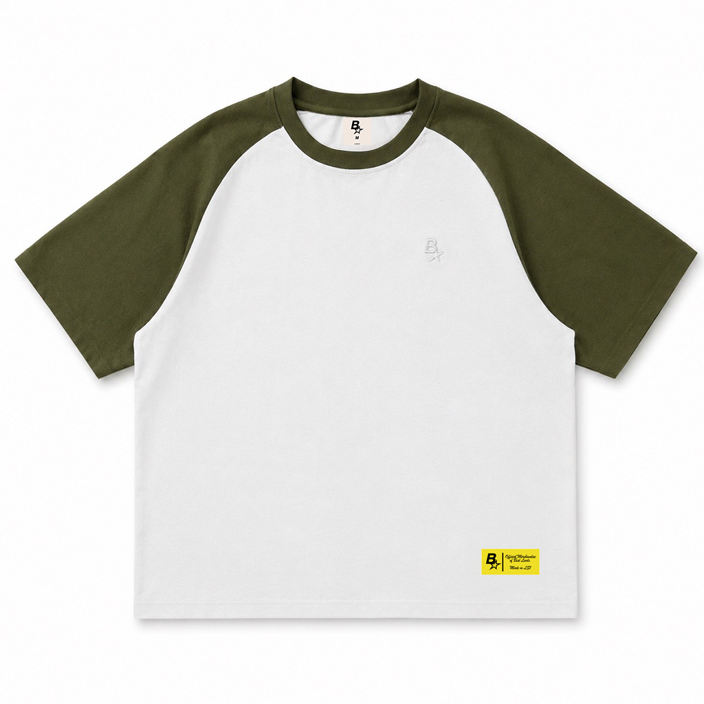 *NEW* B* RAGLAN TEE - KHAKI