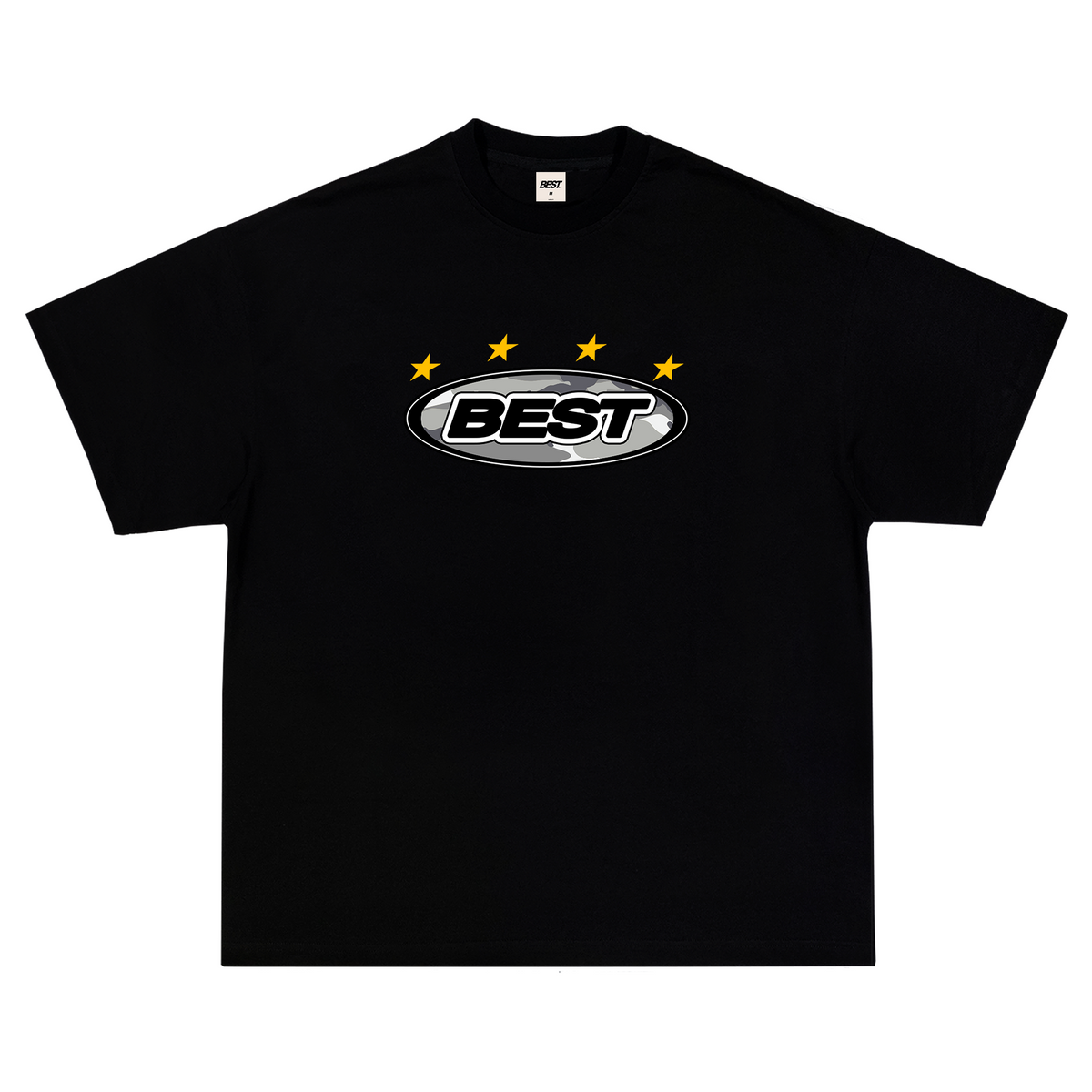 SNOW CAMO OVAL TEE - BLACK